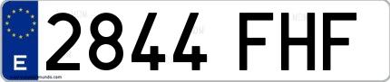 Ejemplo de matrícula española 2844 FHF