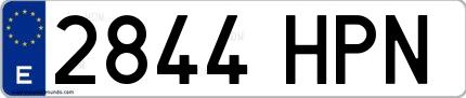 Ejemplo de matrícula española 2844 HPN