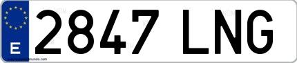 Ejemplo de matrícula española 2847 LNG