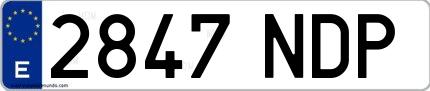 Ejemplo de matrícula española 2847 NDP