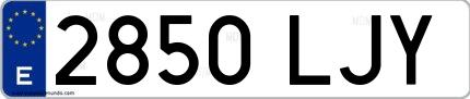 Ejemplo de matrícula española 2850 LJY