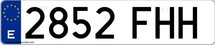 Ejemplo de matrícula española 2852 FHH