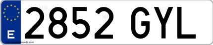 Ejemplo de matrícula española 2852 GYL