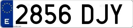 Ejemplo de matrícula española 2856 DJY