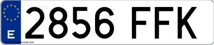 Ejemplo de matrícula española 2856 FFK