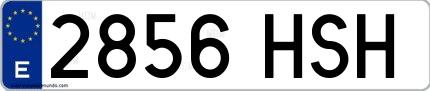 Ejemplo de matrícula española 2856 HSH