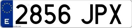 Ejemplo de matrícula española 2856 JPX
