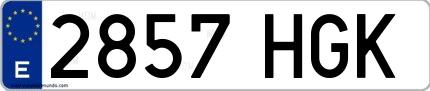 Ejemplo de matrícula española 2857 HGK
