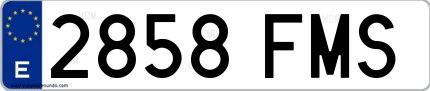 Ejemplo de matrícula española 2858 FMS