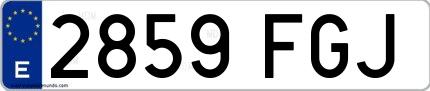 Ejemplo de matrícula española 2859 FGJ