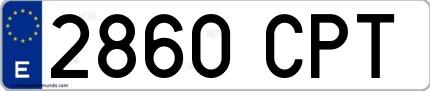 Ejemplo de matrícula española 2860 CPT