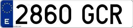 Ejemplo de matrícula española 2860 GCR