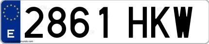 Ejemplo de matrícula española 2861 HKW