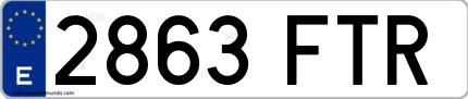 Ejemplo de matrícula española 2863 FTR