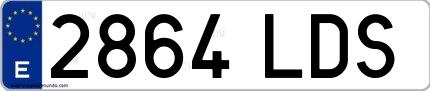 Ejemplo de matrícula española 2864 LDS
