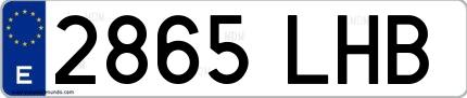 Ejemplo de matrícula española 2865 LHB