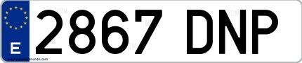 Ejemplo de matrícula española 2867 DNP