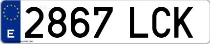 Ejemplo de matrícula española 2867 LCK