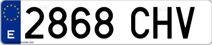 Ejemplo de matrícula española 2868 CHV