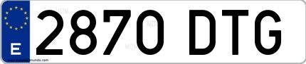 Ejemplo de matrícula española 2870 DTG