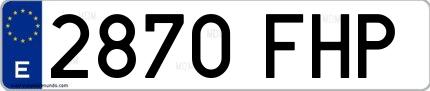 Ejemplo de matrícula española 2870 FHP