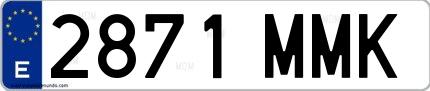Ejemplo de matrícula española 2871 MMK