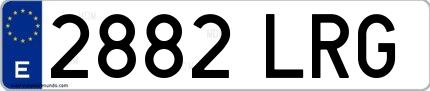 Ejemplo de matrícula española 2882 LRG