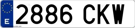 Ejemplo de matrícula española 2886 CKW