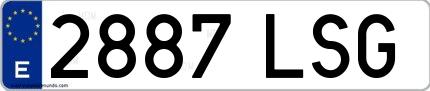 Ejemplo de matrícula española 2887 LSG