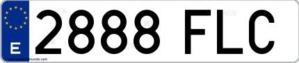 Ejemplo de matrícula española 2888 FLC
