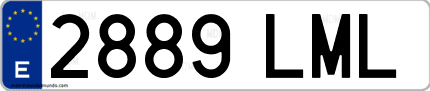 Ejemplo de matrícula de coche ordinaria 2889 LML
