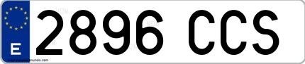 Ejemplo de matrícula española 2896 CCS