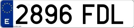 Ejemplo de matrícula española 2896 FDL
