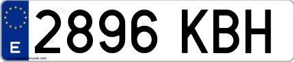 Ejemplo de matrícula española 2896 KBH