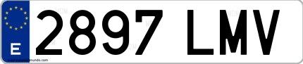 Ejemplo de matrícula española 2897 LMV
