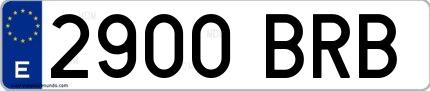 Ejemplo de matrícula española 2900 BRB