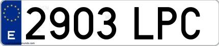 Ejemplo de matrícula española 2903 LPC