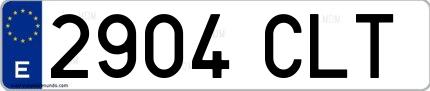 Ejemplo de matrícula española 2904 CLT