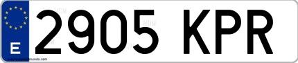 Ejemplo de matrícula española 2905 KPR