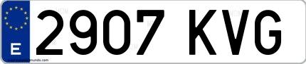 Ejemplo de matrícula española 2907 KVG