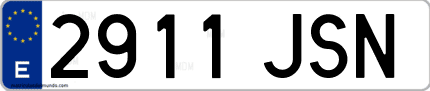 Ejemplo de matrícula de coche ordinaria 2911 JSN