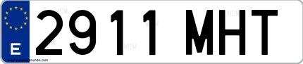 Ejemplo de matrícula española 2911 MHT