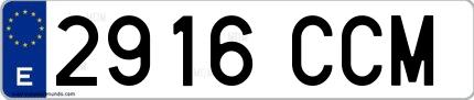 Ejemplo de matrícula española 2916 CCM