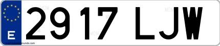 Ejemplo de matrícula española 2917 LJW
