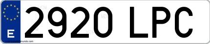 Ejemplo de matrícula española 2920 LPC