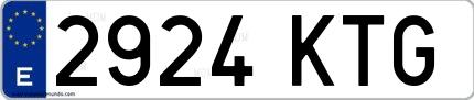 Ejemplo de matrícula española 2924 KTG