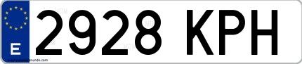 Ejemplo de matrícula española 2928 KPH