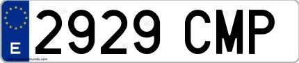 Ejemplo de matrícula española 2929 CMP