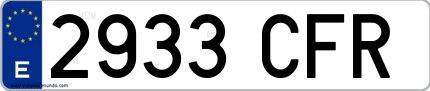 Ejemplo de matrícula española 2933 CFR