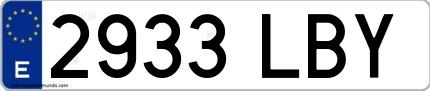 Ejemplo de matrícula española 2933 LBY